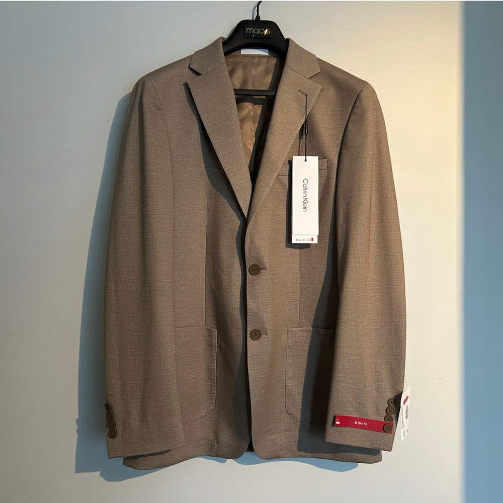 NWT Calvin Klein X Slim-Fit Mariano Sport Coat – Tan – Men’s 40L - Picture 2 of 10